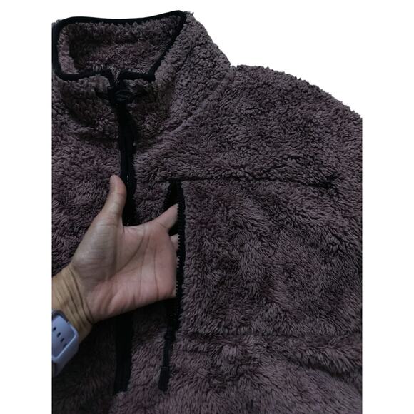 Pink Victoria Secret brown fleece half zip jacket size L - Picture 6 of 11